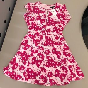 BR Floral Print Dress W/ Flutter Sleeves
